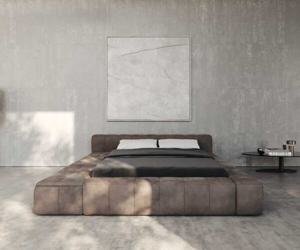 Čalouněná postel Espazio mikrovlákno taupe vintage 140x200 cm s úložným prostorem - Image 5