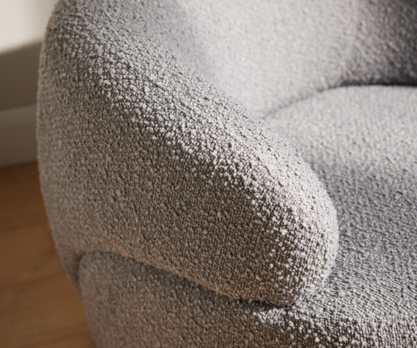 Křeslo Nova bouclé stříbrnošedé 88x88 cm lounge křeslo - Image 5