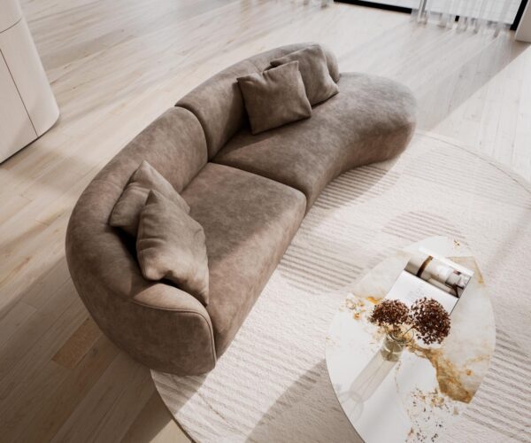 Pohovka Mairi microvlákno taupe vintage 330x160 cm - Image 4
