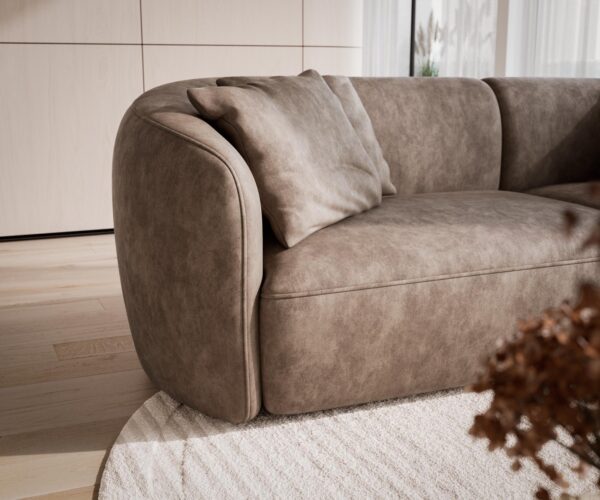 Pohovka Mairi microvlákno taupe vintage 330x160 cm - Image 5