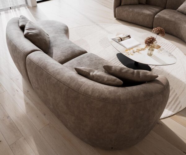 Pohovka Mairi microvlákno taupe vintage 330x160 cm - Image 6