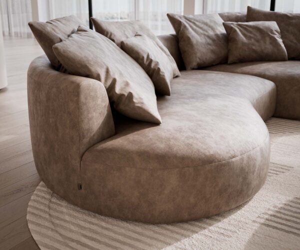 Pohovka Edina mikrovlákno taupe vintage 330x170 cm - Image 5