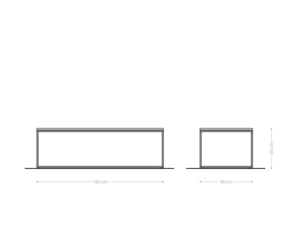 Konferenční stolek Tatius 120x50 cm přírodní akácie černý rám - Image 6