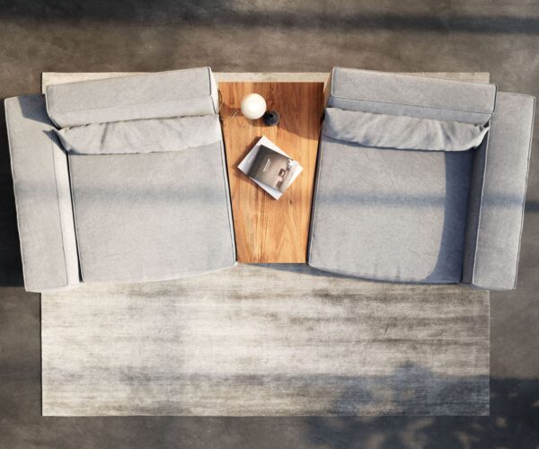 Konferenční stolek Tatius 120x40/70 cm přírodní akácie černý rám - Image 2