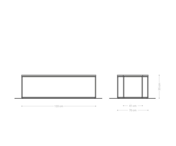 Konferenční stolek Tatius 120x40/70 cm přírodní akácie černý rám - Image 6