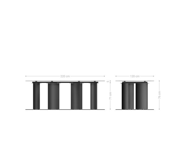 Jídelní stůl Edge oválný 220x120 keramika Iris FMG Patagonia Lappato Pilier nerezová ocel grafitová - Image 8