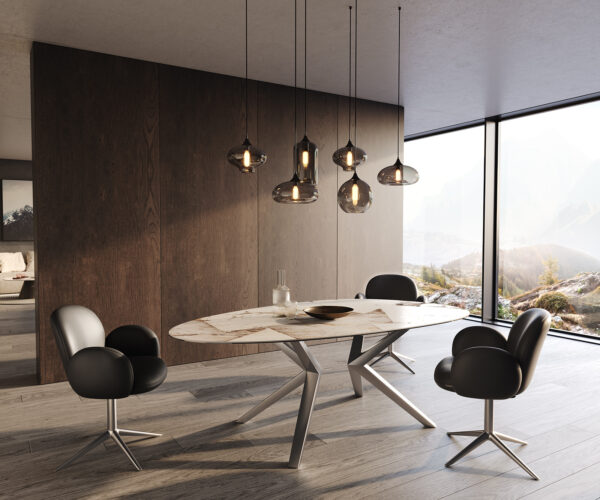 Jídelní stůl Edge oválný 220x120 keramika Iris FMG Patagonia Lappato Zenthara hranatý nerez ocel - Image 6