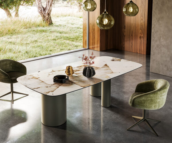Jídelní stůl Edge lodní tvar 240x120 keramika Iris FMG Patagonia Lappato Troa kovový efekt titanový - Image 6