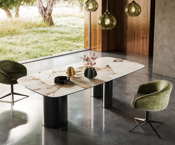 Jídelní stůl Edge lodní tvar 240x120 keramika Iris FMG Patagonia Lappato Troa nerezová ocel grafit - Image 6