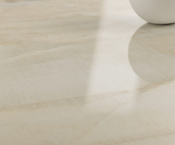 Jídelní stůl Edge lodní tvar 240x120 keramika Iris FMG Onice Oro Troa s kovovým efektem titanového povrchu - Image 6