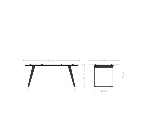 Jídelní stůl Edge 200x100 keramika Laminam Emperador Extra Lucidato tmavě hnědá nerezová ocel šikmá - Image 6