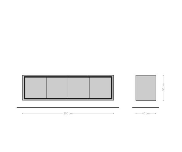 Komoda Stonegrace 200 cm přírodní dub 4 dveře kámenový obklad plovoucí nohy - Image 8