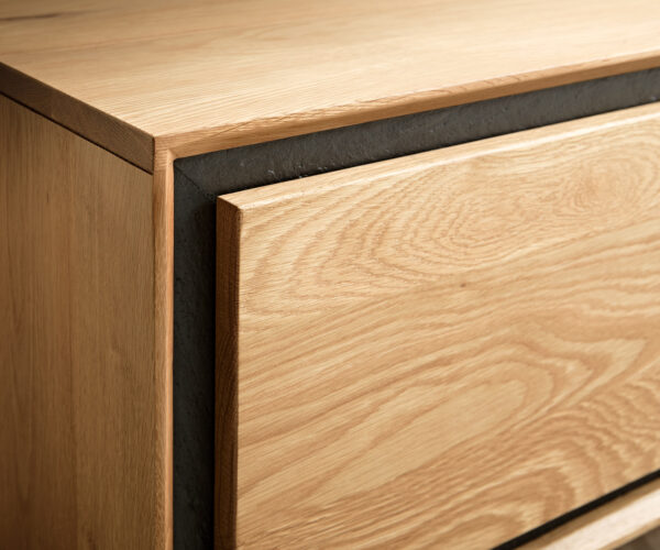 TV stolek Stonegrace 200 cm přírodní dub 4 dveře kámen dýha vznášející se styl - Image 5