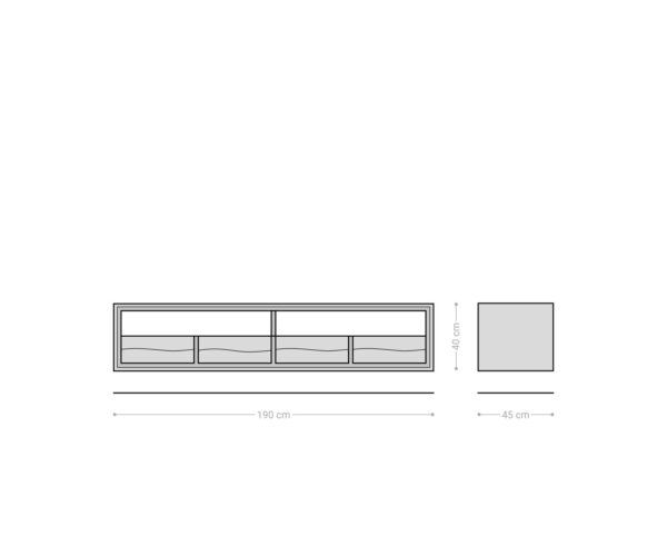 TV stolek Live-Edge 190 cm přírodní akácie, 4 zásuvky, vznášející se design - Image 7
