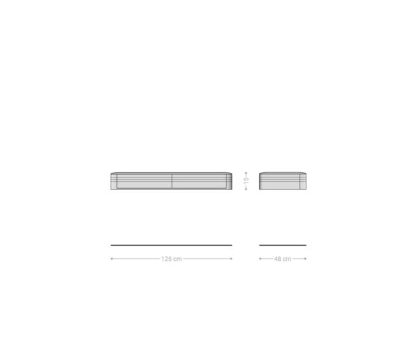 Konzolový stolek Nagaru 125x40 cm akácie aura, 2 zásuvky, závěsný design - Image 8