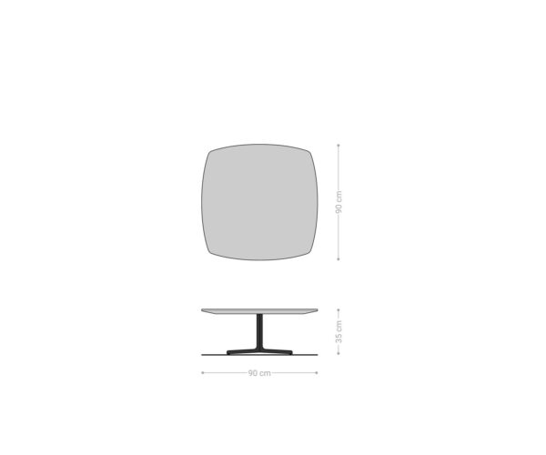 Konferenční stolek Talita 90x90 cm přírodní jilm s kovovým efektem titanové barvy - Image 6