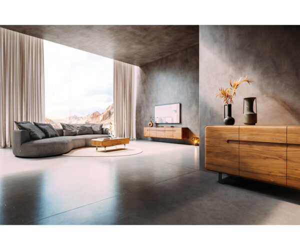 TV stolek Anaya 200 cm akácie natural, 4 dvířka, závěsná - Image 8