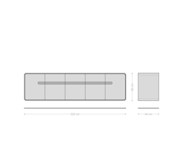 TV stolek Anaya 220 cm akácie natural, 4 dveře, 2 zásuvky, závěsná - Image 9