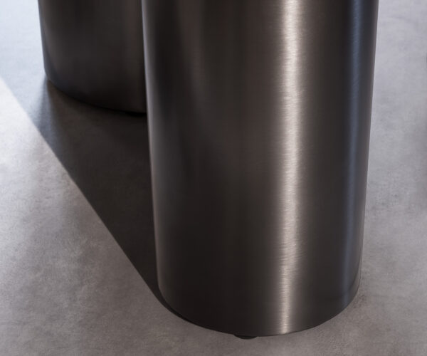 Jídelní stůl Edge 300x100 keramika Laminam Emperador Extra Lucidato tmavě hnědá Pilier nerezová ocel grafitová - Image 6