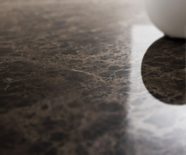 Jídelní stůl Edge 300x100 keramika Laminam Emperador Extra Lucidato tmavě hnědá Zenthara hranatý kov černý - Image 3