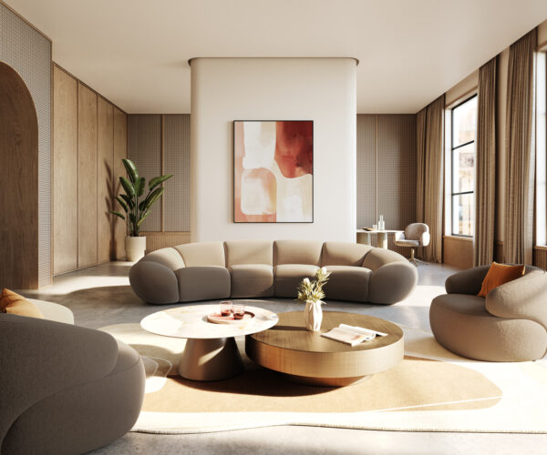 Velká pohovka Lunna 360x175 cm, jemný bouclé taupe, 2 polštáře - Image 5