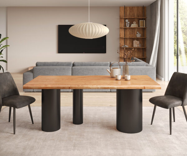 Jídelní stůl Edge 200x100 XL akácie natural Troa kov černý - Image 2
