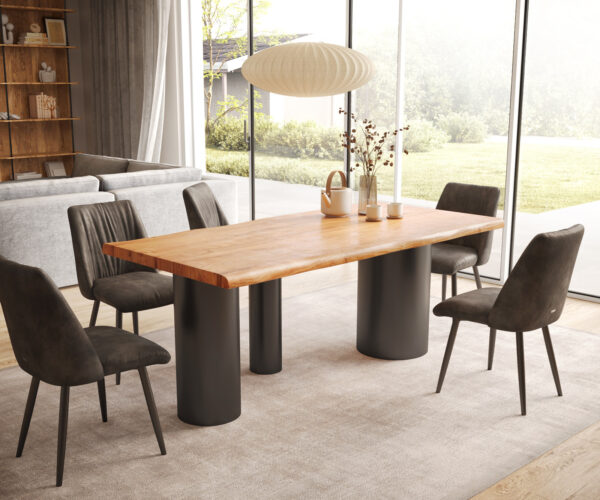 Jídelní stůl Edge 200x100 XL akácie natural Troa kov černý - Image 6