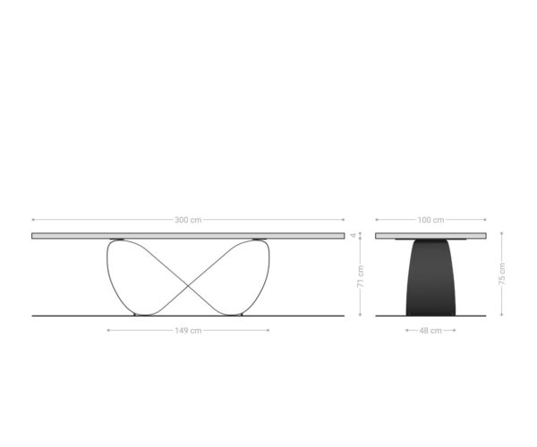 Jídelní stůl Edge 300x100x4 přírodní dub Infinity kov černý - Image 6