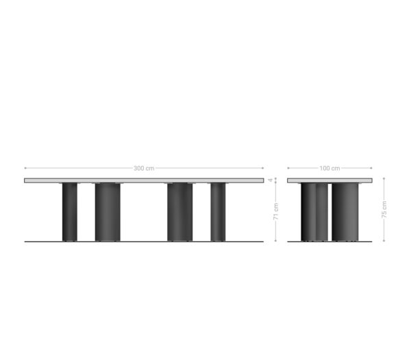 Jídelní stůl Edge 300x100x4 přírodní dub Pilier nerezová ocel - Image 6