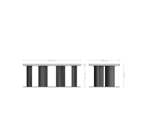 Jídelní stůl Edge 200x100x2,5-3 přírodní dub Pilier kov černý - Image 6