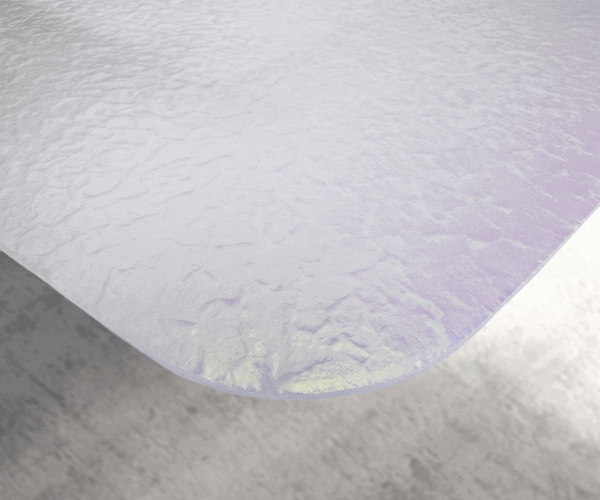 Jídelní stůl Edge lodní tvar 240x120 reliéfní sklo perleť 3D design Pilier kov bílý - Image 3