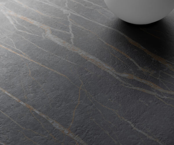 Jídelní stůl Edge 300x100 cm keramika Laminam® Noir Desir hnědá Pilier nerezová ocel grafitová - Image 5
