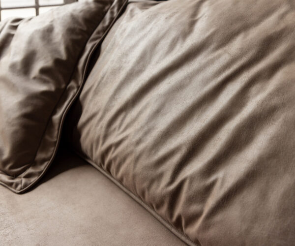 Velká pohovka Snoosh 400x150 cm mikrovlákno taupe vintage s pravým polohovacím opěradlem - Image 6