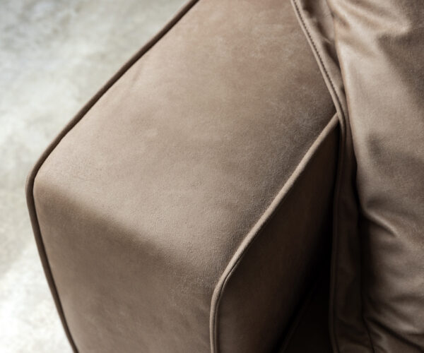 Velká pohovka Snoosh 400x150 cm mikrovlákno taupe vintage s pravým polohovacím opěradlem - Image 7