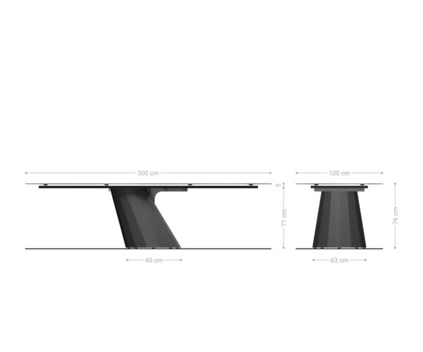 Jídelní stůl Edge 300x100 keramika Minas Melange bílá béžová parabolická metalická zlatá - Image 8