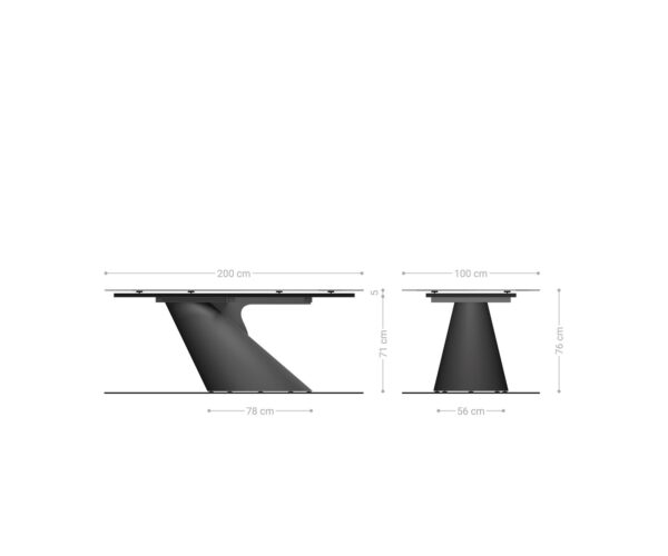 Jídelní stůl Edge Boot 200x100 keramika Minas Melange bílá béžová Cono metalická zlatá - Image 8
