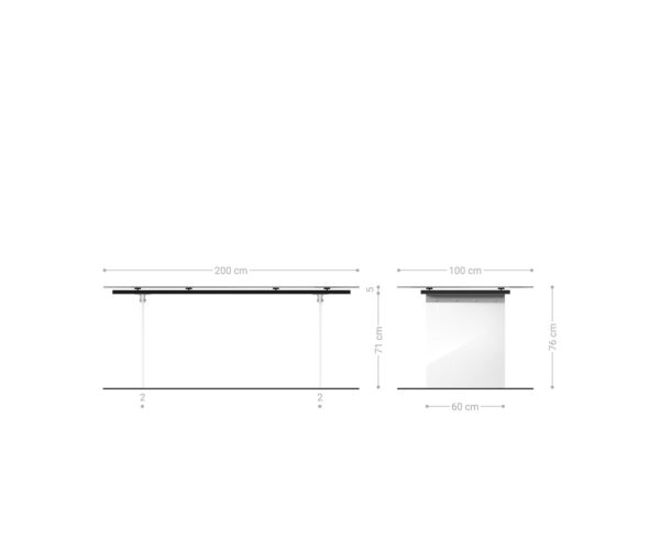 Jídelní stůl Edge 200x100 cm keramický Laminam® Onice Oro skleněný rám - Image 7