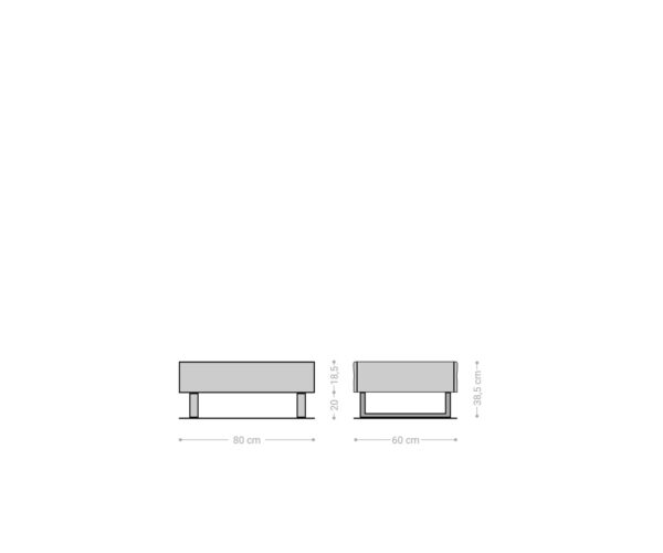 Konferenční stolek New Live-Edge 80x60 cm přírodní akácie, 2 zásuvky, kovová skluzová konstrukce černá - Image 6