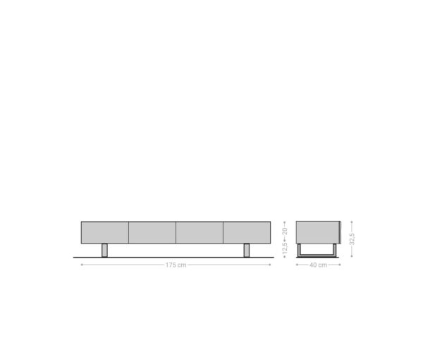 TV stolek New Live-Edge 175 cm přírodní akácie 4 dveře kovový rám na kolečkách černý - Image 7