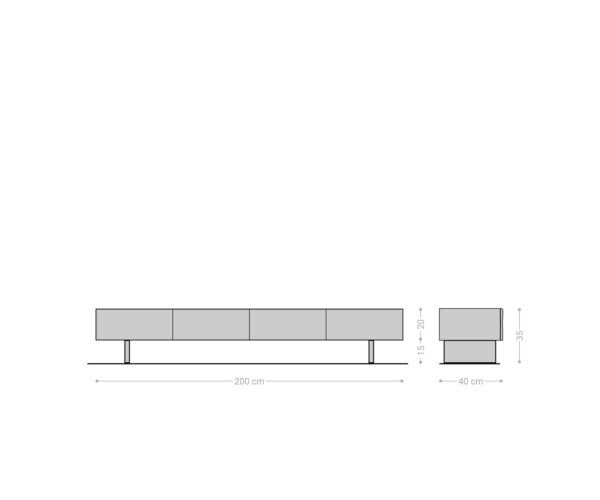TV stolek New Live-Edge 200 cm přírodní akácie 4 dveře skleněné nohy - Image 7