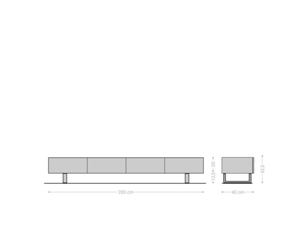 TV stolek New Live-Edge 200 cm přírodní akácie 4 dveře kovový rám na kolečkách černý - Image 7