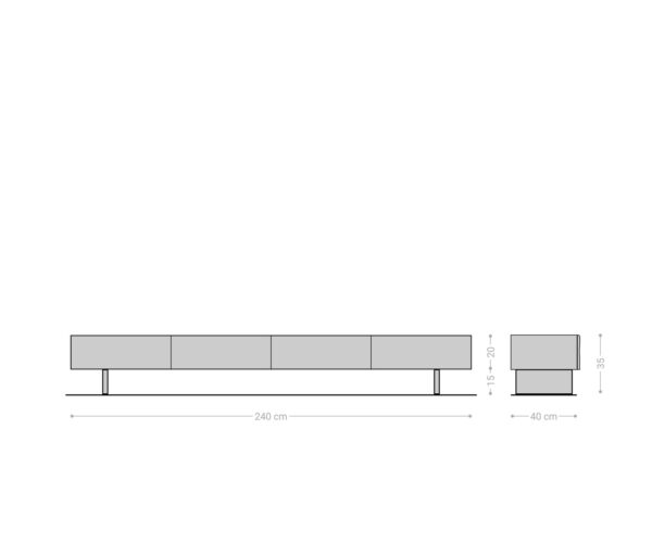 TV stolek New Live-Edge 240 cm přírodní akácie 4 zásuvky, nohy ve vzdušném stylu, kov černý - Image 7