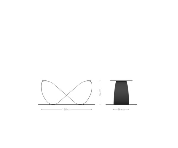 Stolová podnož Infinity s kovovým efektem, titanové provedení, rozkládací 180-300 cm - Image 2