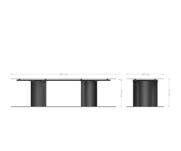 Jídelní stůl Edge 300x100 keramika Laminam® Statuarietto bílá Troa kov bílý - Image 8