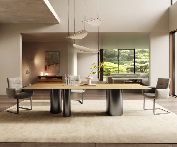 Jídelní stůl Edge 300x100 cm keramika Laminam® Sabbia dubová barva Troa nerezová ocel grafitová - Image 2