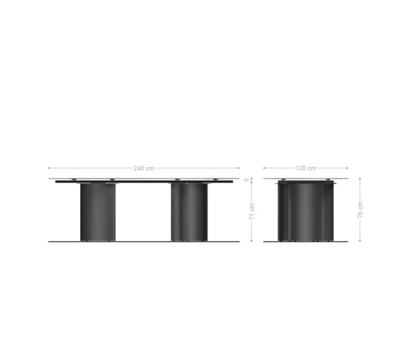 Jídelní stůl Edge lodě tvaru 240x100 cm keramika Calacatta Luxe bílá-zlatá-šedá Troa nerezová ocel grafitová - Image 9