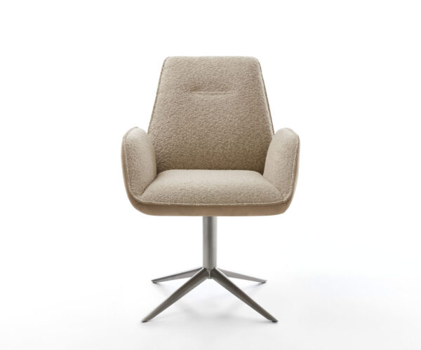 Jídelní židle Zoa-Flex smíšené materiály taupe, křížová podnož grafit, otočné o 360°, funkce houpání, jádro z taštičkových pružin - Image 2