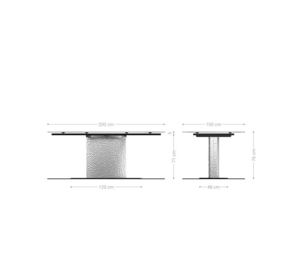 Jídelní stůl Edge lodní tvar 200x100 cm keramika Calacatta Luxe bílá-zlatá-šedá Wave nerezová ocel - Image 8