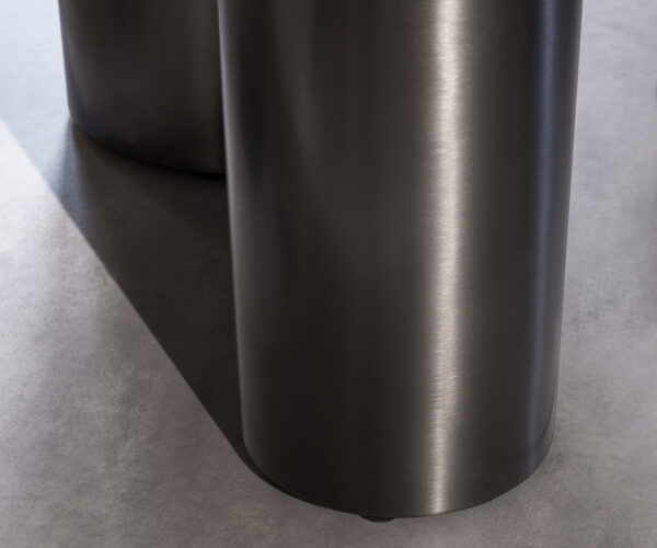 Jídelní stůl Edge oválný 220x120 keramika Laminam® Nero Greco antracit Troa nerezová ocel grafitová - Image 7