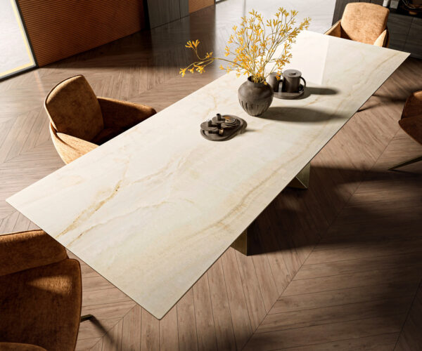 Jídelní stůl Edge 300x100 keramika Laminam® Onice Oro Origami metalická zlatá - Image 4
